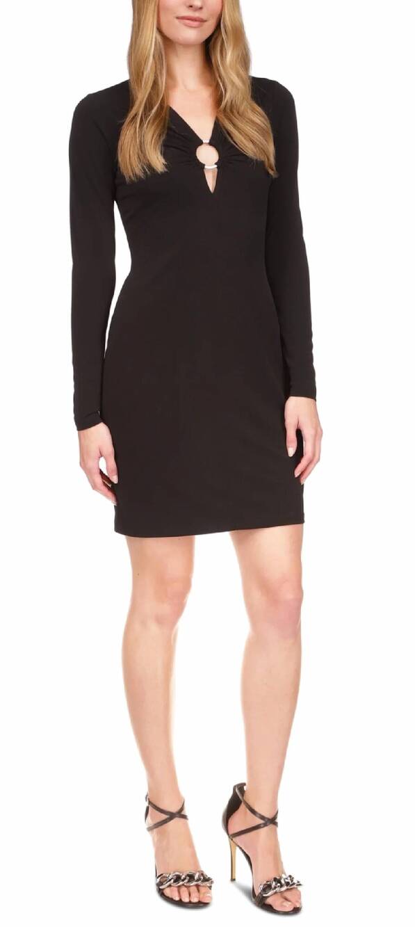 NEW MICHAEL KORS cut out long sleeve dress in black